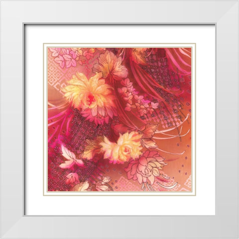 Crimson Collage 2 White Modern Wood Framed Art Print with Double Matting by May
