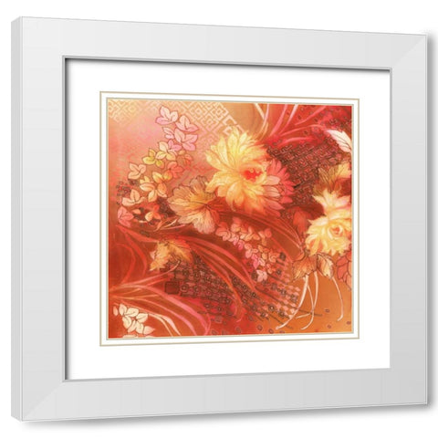 Citrus Collage 3 White Modern Wood Framed Art Print with Double Matting by May