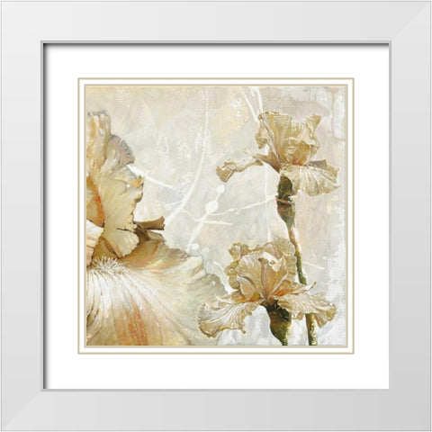 Elegant Touch White Modern Wood Framed Art Print with Double Matting by May