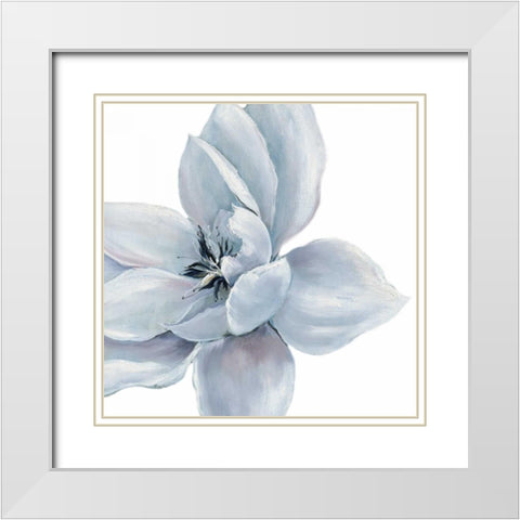 Blue Satin Withaar 2 White Modern Wood Framed Art Print with Double Matting by May