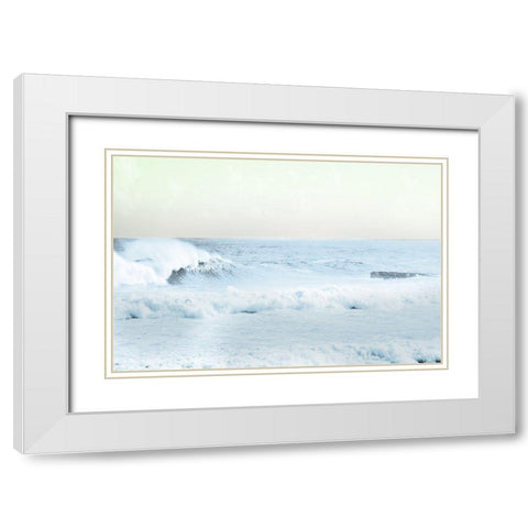 Crashing Beauty White Modern Wood Framed Art Print with Double Matting by Collins, Matthew