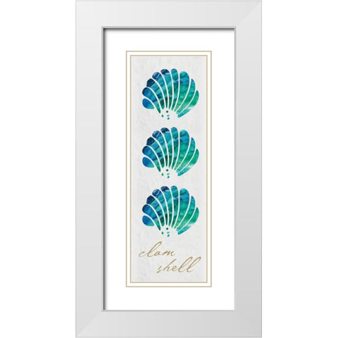 Clam Shell Panel White Modern Wood Framed Art Print with Double Matting by Hogan, Melody