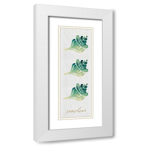 Seashore Panel White Modern Wood Framed Art Print with Double Matting by Hogan, Melody