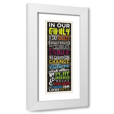 In Our Family Panel Primary 1  White Modern Wood Framed Art Print with Double Matting by Hogan, Melody
