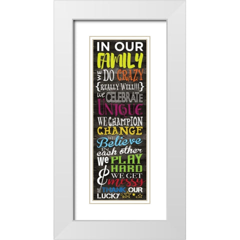 In Our Family Panel Primary 1  White Modern Wood Framed Art Print with Double Matting by Hogan, Melody