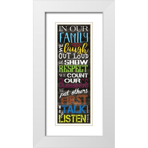 In Our Family Panel Primary 2 White Modern Wood Framed Art Print with Double Matting by Hogan, Melody