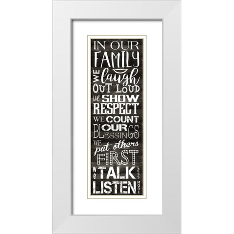 In Our Family Panel 2 White Modern Wood Framed Art Print with Double Matting by Hogan, Melody