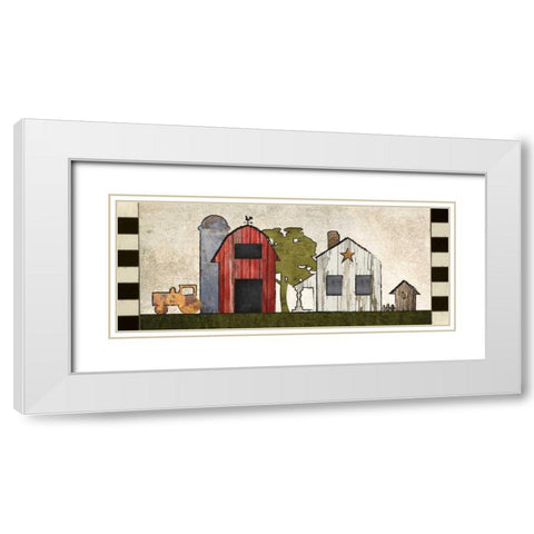 Primitive Countryside 3 White Modern Wood Framed Art Print with Double Matting by Hogan, Melody