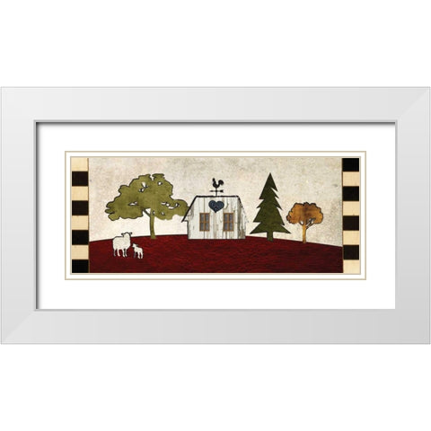 Primitive Countryside 4 White Modern Wood Framed Art Print with Double Matting by Hogan, Melody