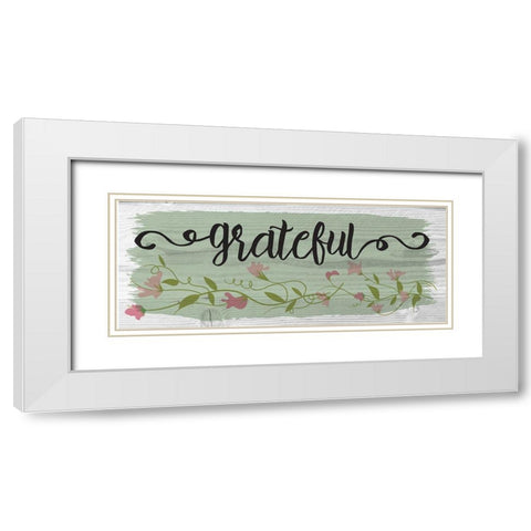 Curly Cue Grateful Color 2 White Modern Wood Framed Art Print with Double Matting by Hogan, Melody