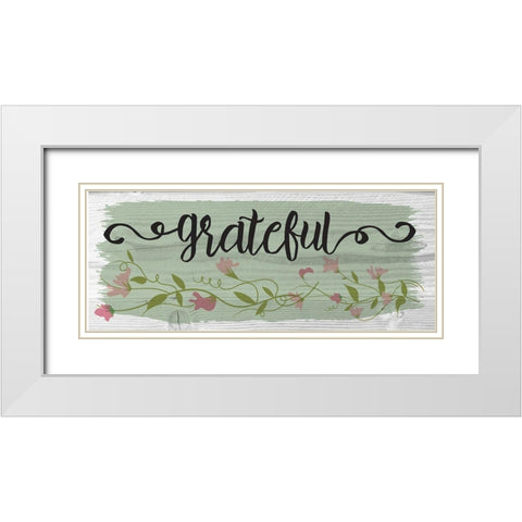 Curly Cue Grateful Color 2 White Modern Wood Framed Art Print with Double Matting by Hogan, Melody