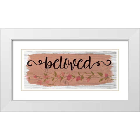 Curly Cue Beloved Color 3 White Modern Wood Framed Art Print with Double Matting by Hogan, Melody
