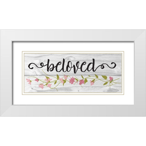 Curly Cue Beloved Floral 3 White Modern Wood Framed Art Print with Double Matting by Hogan, Melody