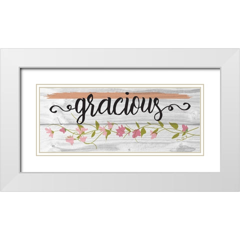 Curly Cue Gracious Floral 4 White Modern Wood Framed Art Print with Double Matting by Hogan, Melody