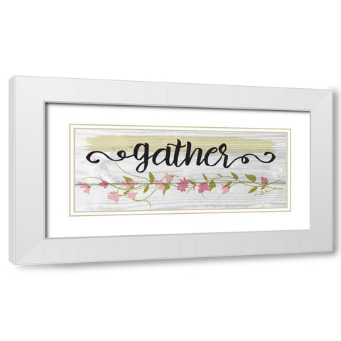 Curly Cue Gather Floral 6 White Modern Wood Framed Art Print with Double Matting by Hogan, Melody