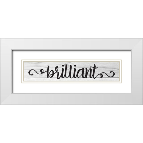 Curly Cue Signs 3 White Modern Wood Framed Art Print with Double Matting by Hogan, Melody