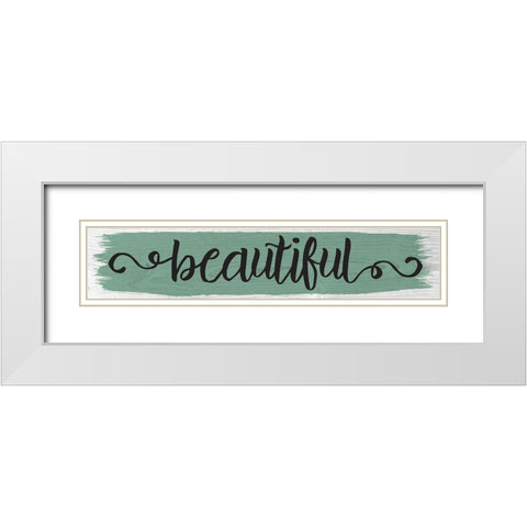 Curly Cue Color Signs 4 White Modern Wood Framed Art Print with Double Matting by Hogan, Melody