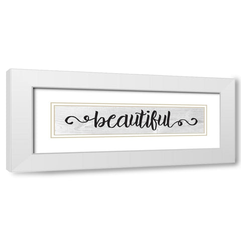 Curly Cue Signs 4 White Modern Wood Framed Art Print with Double Matting by Hogan, Melody