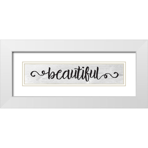 Curly Cue Signs 4 White Modern Wood Framed Art Print with Double Matting by Hogan, Melody