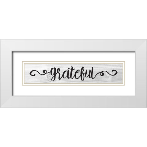 Curly Cue Signs 5 White Modern Wood Framed Art Print with Double Matting by Hogan, Melody