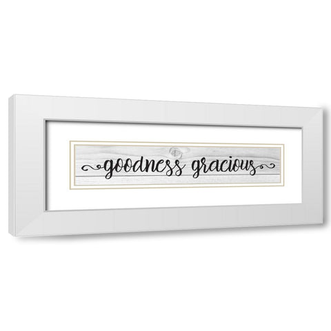 Curly Cue Signs 6 White Modern Wood Framed Art Print with Double Matting by Hogan, Melody