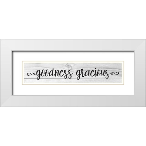 Curly Cue Signs 6 White Modern Wood Framed Art Print with Double Matting by Hogan, Melody