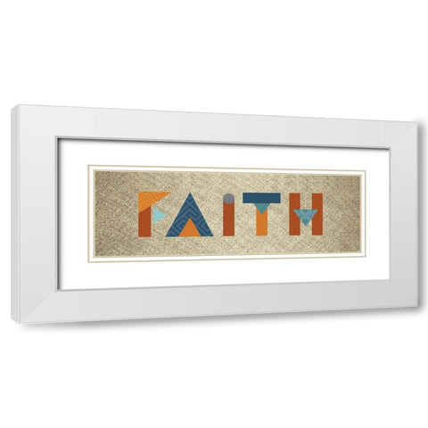 Mod Faith White Modern Wood Framed Art Print with Double Matting by Hogan, Melody
