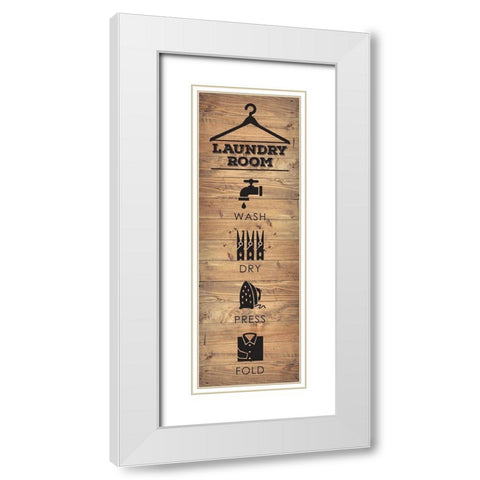 Laundry Natural 5 White Modern Wood Framed Art Print with Double Matting by Hogan, Melody