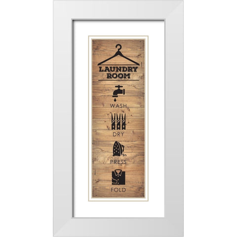Laundry Natural 5 White Modern Wood Framed Art Print with Double Matting by Hogan, Melody