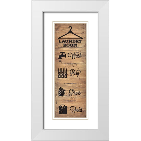 Laundry Natural 6 White Modern Wood Framed Art Print with Double Matting by Hogan, Melody