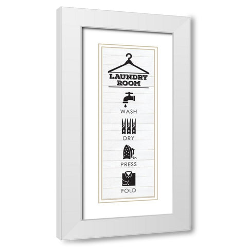 Laundry Shiplap 5 White Modern Wood Framed Art Print with Double Matting by Hogan, Melody