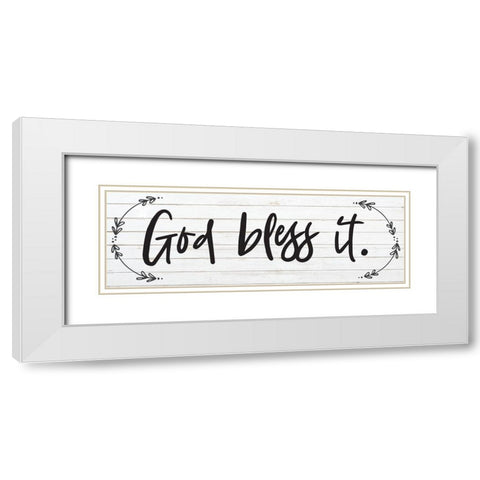 God Bless 3 White Modern Wood Framed Art Print with Double Matting by Hogan, Melody