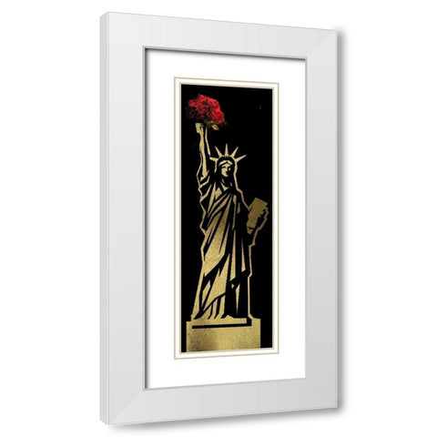 NYC Glam 6 White Modern Wood Framed Art Print with Double Matting by Hogan, Melody