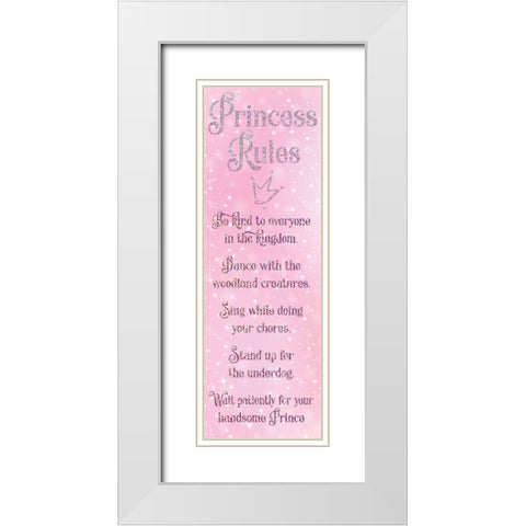 Princess Rules 3 White Modern Wood Framed Art Print with Double Matting by Hogan, Melody