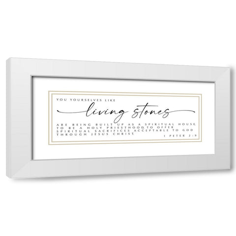 Living Stones White Modern Wood Framed Art Print with Double Matting by Hogan, Melody
