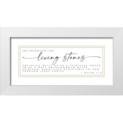 Living Stones White Modern Wood Framed Art Print with Double Matting by Hogan, Melody