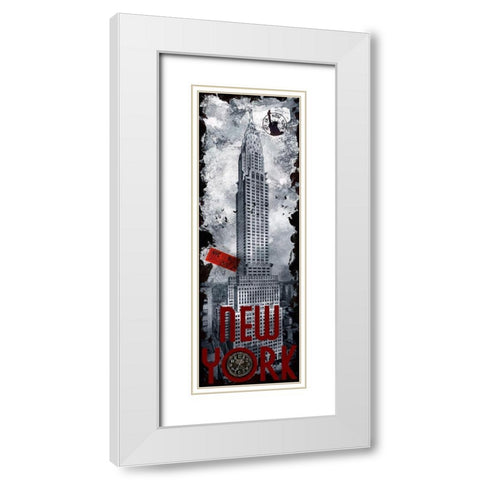 NYC Chrysler Building White Modern Wood Framed Art Print with Double Matting by Hogan, Melody
