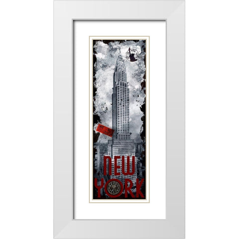 NYC Chrysler Building White Modern Wood Framed Art Print with Double Matting by Hogan, Melody