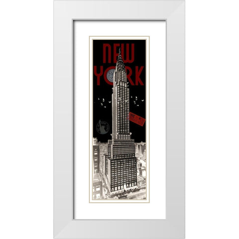 NYC Chrysler Building Inverse White Modern Wood Framed Art Print with Double Matting by Hogan, Melody