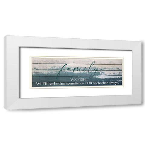 Family Fight White Modern Wood Framed Art Print with Double Matting by Hogan, Melody