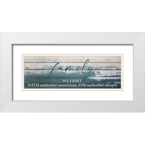 Family Fight White Modern Wood Framed Art Print with Double Matting by Hogan, Melody