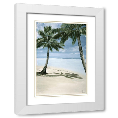Solitude Paradise 1 White Modern Wood Framed Art Print with Double Matting by Hogan, Melody