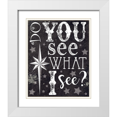 Christmas Chalkboard See White Modern Wood Framed Art Print with Double Matting by Hogan, Melody