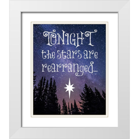 Christmas Star Trees 2 White Modern Wood Framed Art Print with Double Matting by Hogan, Melody
