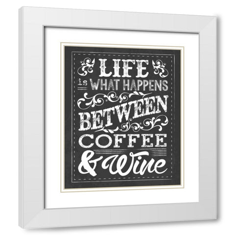 Chalk Coffee Wine White Modern Wood Framed Art Print with Double Matting by Hogan, Melody