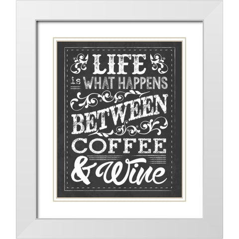 Chalk Coffee Wine White Modern Wood Framed Art Print with Double Matting by Hogan, Melody