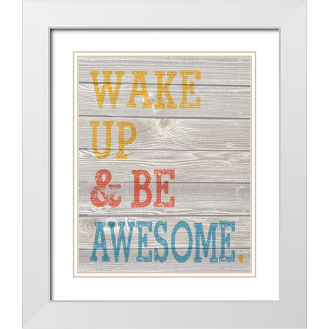 Wood Panel Typography 3 White Modern Wood Framed Art Print with Double Matting by Hogan, Melody