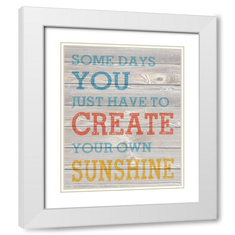Wood Panel Typography 4 White Modern Wood Framed Art Print with Double Matting by Hogan, Melody