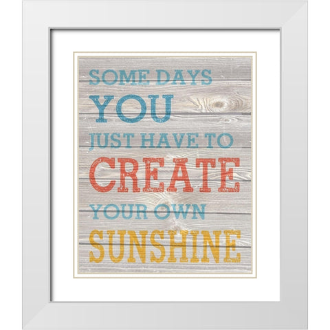 Wood Panel Typography 4 White Modern Wood Framed Art Print with Double Matting by Hogan, Melody
