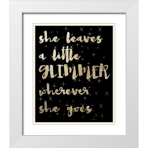 A Little Glimmer White Modern Wood Framed Art Print with Double Matting by Hogan, Melody